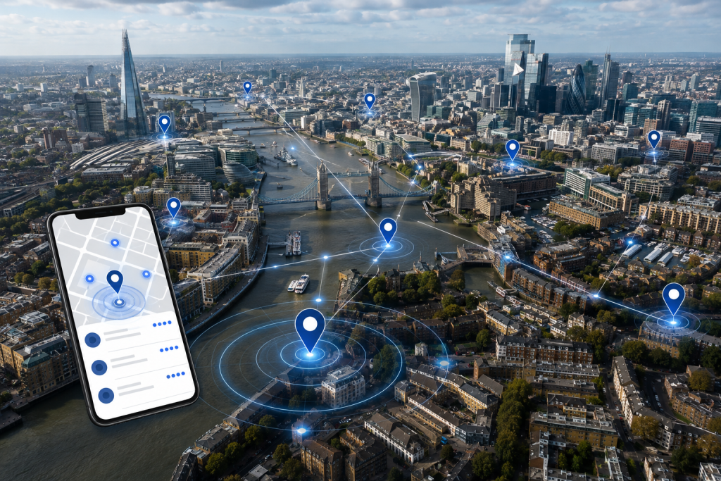 London local search visibility network across business areas